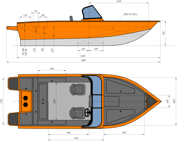 Алюминиевая моторная лодка «ТРИЕРА 540 Магнум Спорт»