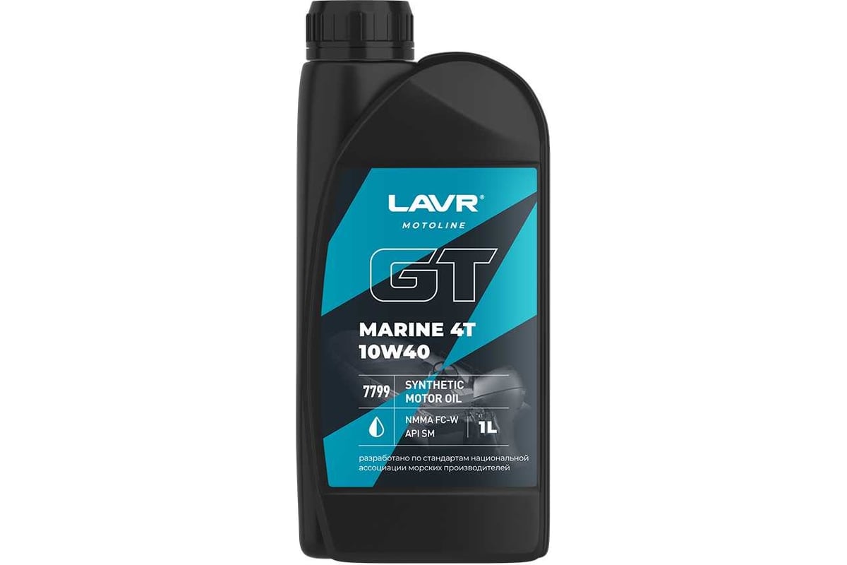 LAVR MOTO Моторное масло GT Marine 4Т 10W40 SM, 1л