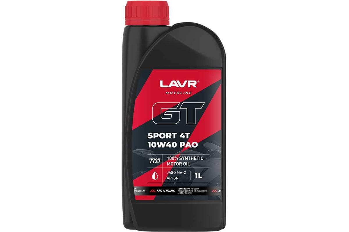 LAVR MOTO Моторное масло GT SPORT 4T 10W40 SN, 1 л