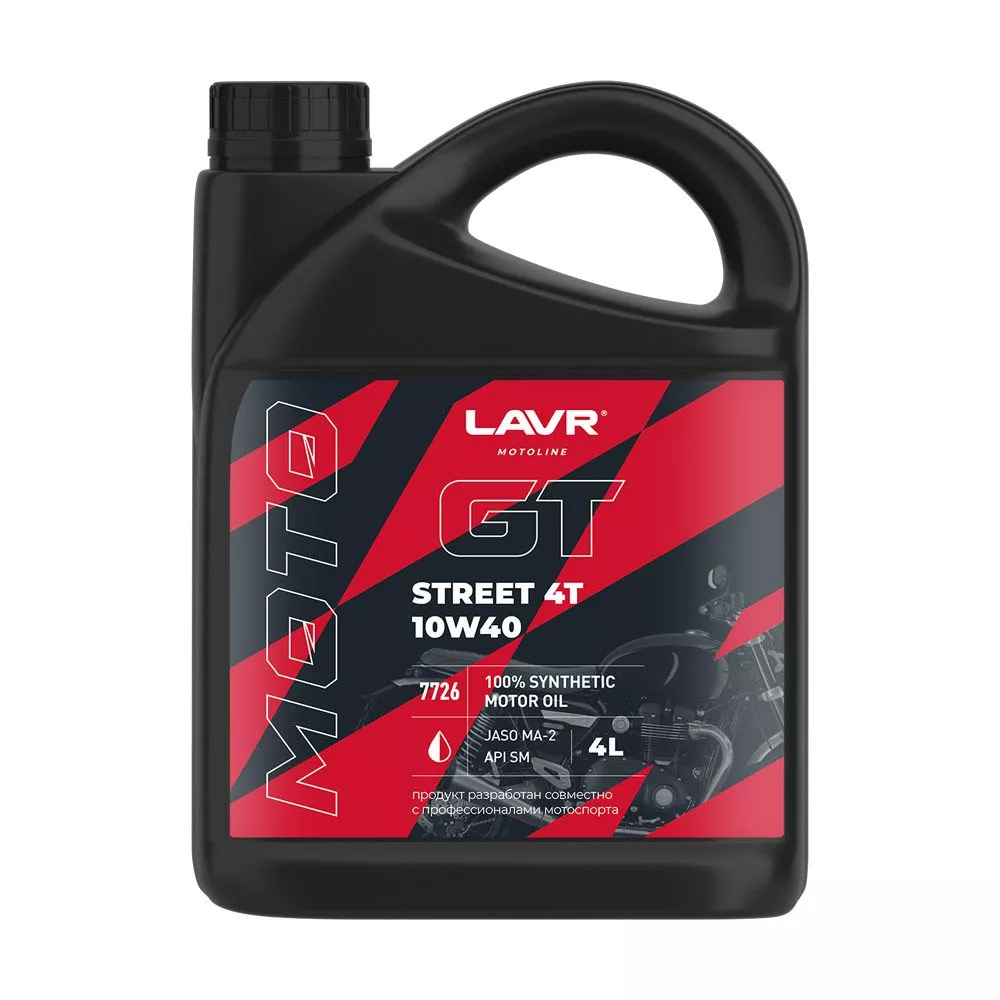 LAVR MOTO Моторное масло GT STREET 4T 10W40 SM, 4л