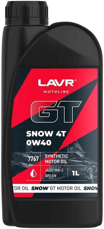 LAVR MOTO Моторное масло GT Snow 4T 0W40 SN, 1 л